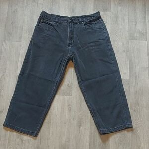 George Men's Black Dark Gray Relaxed Jeans Size 36X30